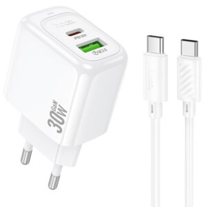 МЗП Hoco CS55A Surplus PD30W+QC3.0 (1USB-A/1C) + кабель Type-C to Type-C