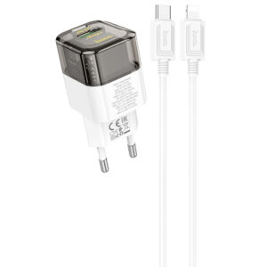 МЗП Hoco C131A Platium PD30W+QC3.0 (1USB-A/1C) + кабель Type-C to Lightning