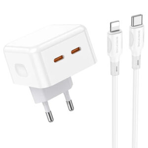 МЗП Borofone BA76A Source PD35W (2USB-З) + кабель Type-C to Lightning
