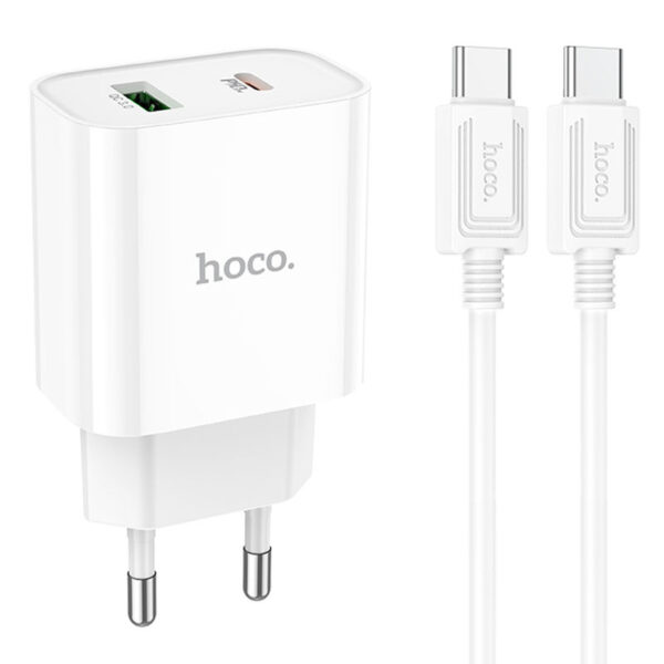 МЗП Hoco C80A Plus Rapido PD20W+QC3.0 (1USB-A/1C) + кабель Type-C to Type-C