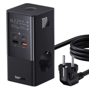 МЗП Baseus PowerCombo Tower PowerStrip 100W (2USB-A/2C/2Socket) (1.5m) (E00023609113-00)