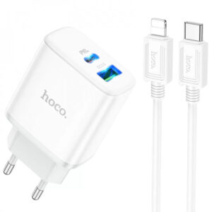 МЗП Hoco C105A Stage PD20W+QC3.0 (1USB-A/1C) + кабель Type-C to Lightning