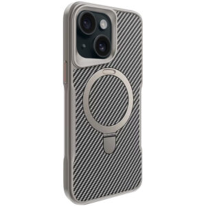 TPU+PC чохол Metal Buttons with MagSafe Carbon Ring для Apple iPhone 15 (6.1")