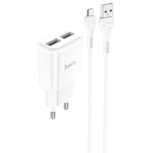 МЗП Hoco C88A Star round 2.4A (2USB-A) + кабель USB to MicroUSB