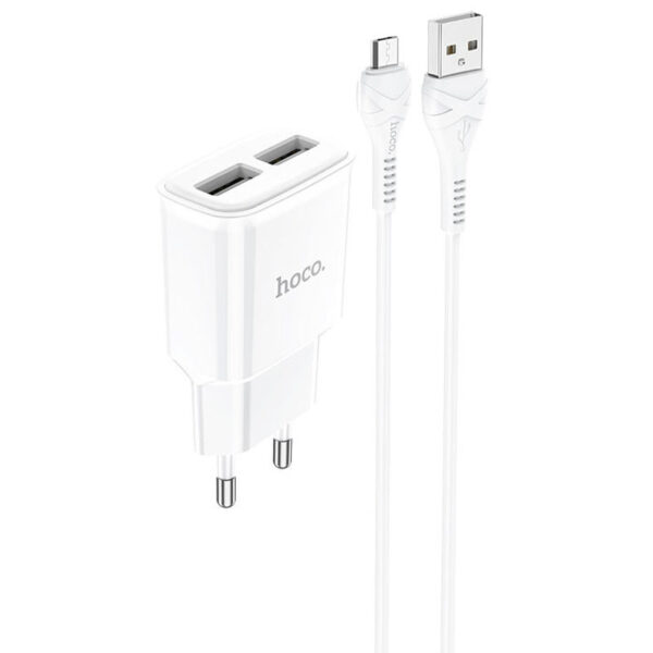 МЗП Hoco C88A Star round 2.4A (2USB-A) + кабель USB to MicroUSB