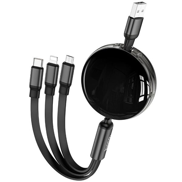 Дата кабель Hoco X78 Easy pull storage 3in1 (1m)
