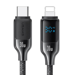 Дата кабель Usams US-SJ741 Digital Display HX Ser. Type-C to Lightning 30W (1.2m)
