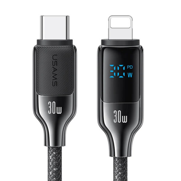 Дата кабель Usams US-SJ741 Digital Display HX Ser. Type-C to Lightning 30W (1.2m)