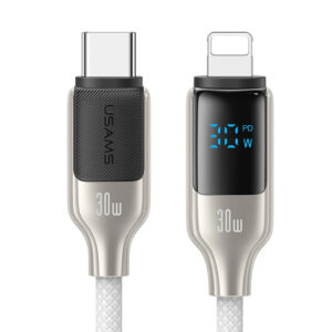 Дата кабель Usams US-SJ741 Digital Display HX Ser. Type-C to Lightning 30W (1.2m)