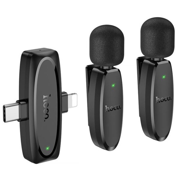 Петличний бездротовий мікрофон Hoco L15 Dual-mic clip-on wireless digital (Lightning/Type-C)