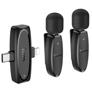 Петличний бездротовий мікрофон Hoco L15 Dual-mic clip-on wireless digital (Lightning/Type-C)