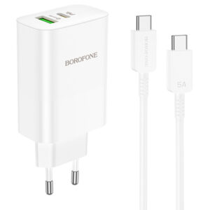 МЗП Borofone BN10 Sunlight PD65W (1USB-A/1C) + кабель Type-C to Type-C