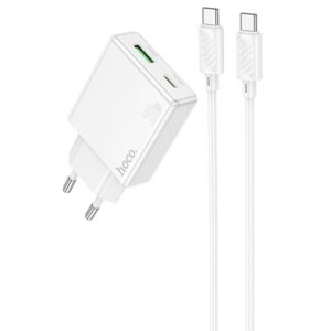 МЗП Hoco C142A Direct PD20W+QC3.0 (1USB-A/1C) + кабель Type-C to Type-C