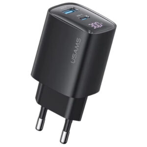 МЗП Usams US-CC229 GaN Digital Display XC Ser. 30W (1USB-A/1C)