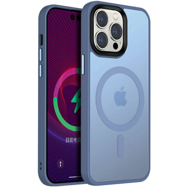 TPU+PC чохол Metal Buttons with MagSafe Colorful для Apple iPhone 14 Pro (6.1")