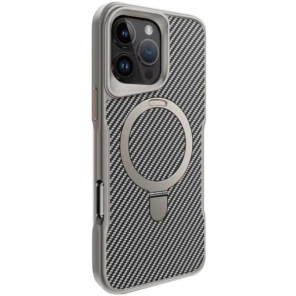 TPU+PC чохол Metal Buttons with MagSafe Carbon Ring для Apple iPhone 16 Pro Max (6.9")