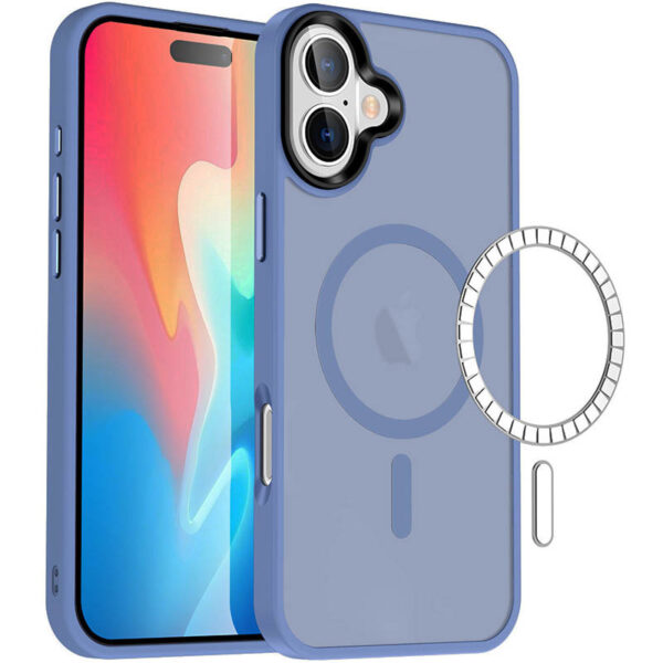 TPU+PC чохол Metal Buttons with MagSafe Colorful для Apple iPhone 16 Plus (6.7")