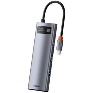 Перехідник HUB Baseus Metal Gleam Series 7-Port Clarity (Type-C to HDMI+USB3.0*3+PD+SD/TF) (B000307)