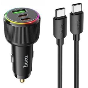 АЗП Hoco NZ17 High Power 45W (1USB-A/2C) + кабель Type-C to Type-C