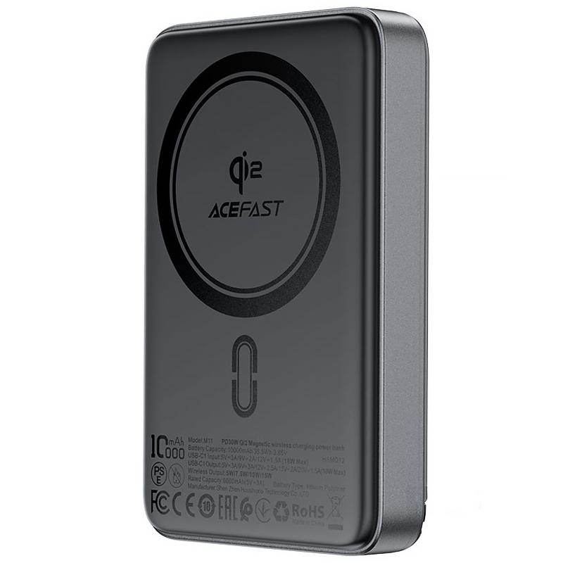 Портативний ЗП Power Bank Acefast M11 30W Qi2 з БЗП 10000 mAh