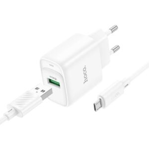МЗП Hoco C140A Smart QC3.0 18W (1USB-A) + кабель USB to MicroUSB