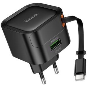 МЗП Hoco C154A Changer With Retractable Cable Type-C PD20W+QC3.0 (1USB-C)