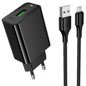 МЗП Hoco CS92A Leader 18W+QC3.0 (1USB-A) + кабель USB to MicroUSB