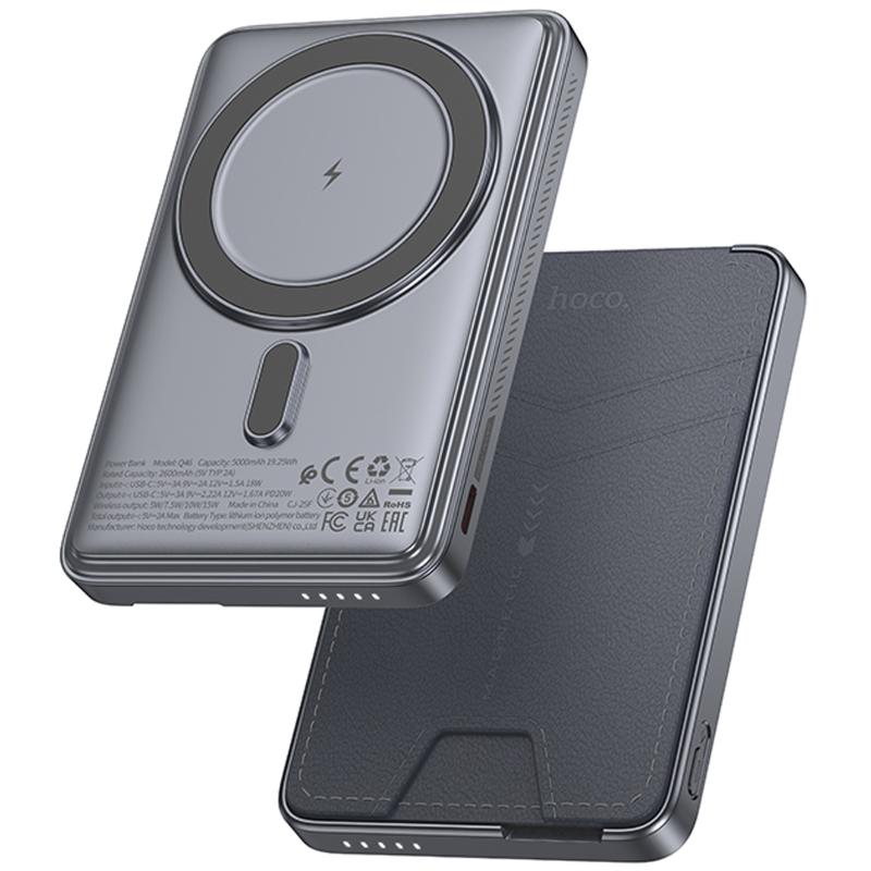 Портативний ЗП Power Bank Hoco Q46 Title PD20W з БЗП+card holder 5000 mAh