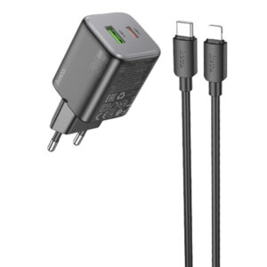 МЗП Hoco N41 Almighty PD20W+QC3.0 (1USB-A/1C) + кабель Type-C to Lightning