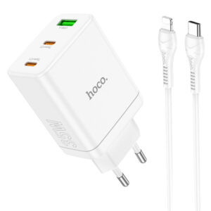 МЗП Hoco N33 Start PD35W (1USB-A/2C) + кабель Type-C to Lightning