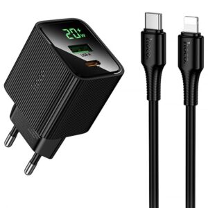 МЗП Hoco CS83A Excellent with digital display PD20W+QC3.0 (1USB-A/1C) + кабель Type-C to Lightning