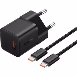 МЗП Baseus GaN5 Fast Charger (mini) PD20W (1USB-C) + кабель Type-C to Type-C (P10110900113)