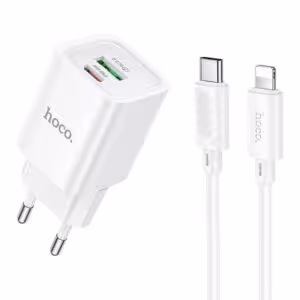 МЗП Hoco C149A Charm PD30W+QC3.0 (1USB-A/1C) + кабель Type-C to Lightning