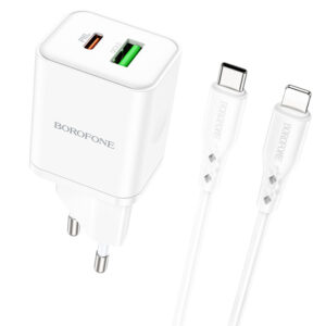 МЗП Borofone BN7 PD20W+QC3.0 (1USB-A/1C) + кабель Type-C to Lightning