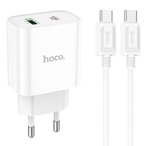 МЗП Hoco C80A Plus Rapido PD20W+QC3.0 (1USB-A/1C) + кабель Type-C to Type-C