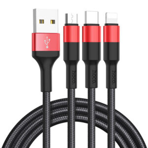 Дата кабель Hoco X26 Xpress 3in1 Lightning -MicroUSB-Type-C (1m)