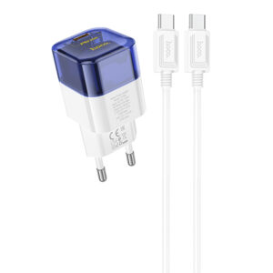 МЗП Hoco C125A Transparent PD20W (1USB-C) + кабель Type-C to Type-C