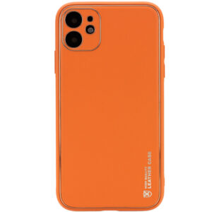 Шкіряний чохол Xshield pomaranchevij-apricot кольору для iPhone 12.