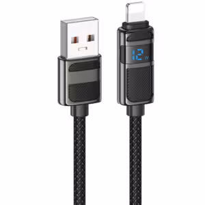 Дата кабель Hoco U137 Line with display USB to Lightning 2.4A/12W (1.2m)