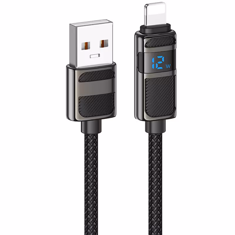 Дата кабель Hoco U137 Line with display USB to Lightning 2.4A/12W (1.2m)