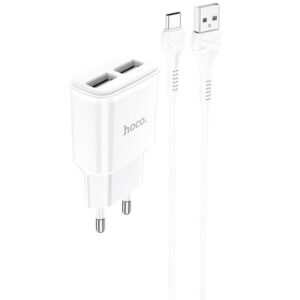 МЗП Hoco C88A Star round 2.4A (2USB-A) + кабель USB to Type-C