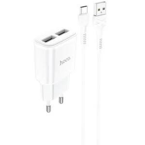 МЗП Hoco C88A Star round 2.4A (2USB-A) + кабель USB to Type-C