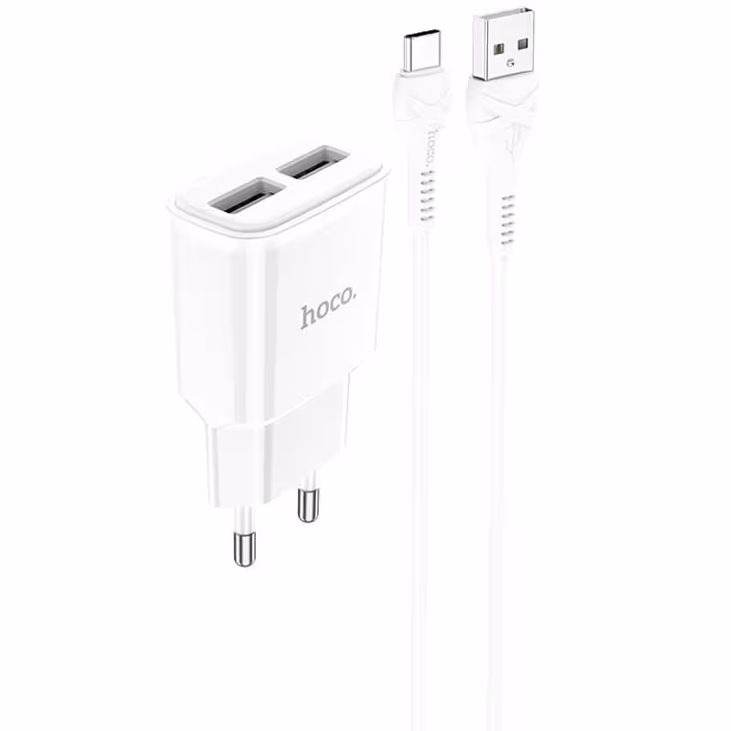 МЗП Hoco C88A Star round 2.4A (2USB-A) + кабель USB to Type-C