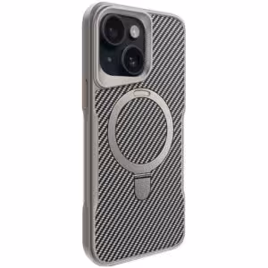 TPU+PC чохол Metal Buttons with MagSafe Carbon Ring для Apple iPhone 15 (6.1")