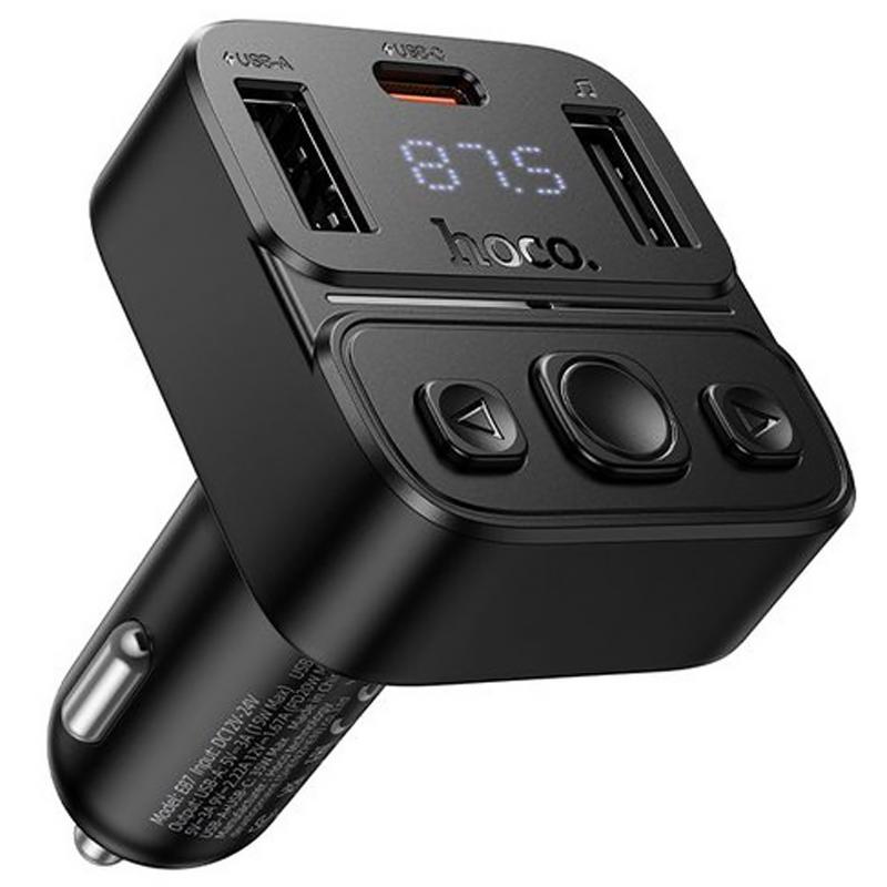 АЗП FM модулятор Hoco E87 Delta 35W (1USB-A/1C)