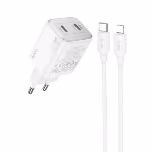 МЗП Hoco N42 Elogiado PD45W (2USB-C) + кабель Type-C to Lightning