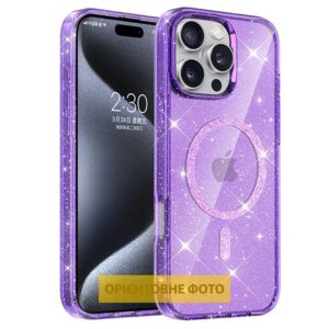 Чохол TPU Eclipse Sparkle Magnetic Fit фіолетового кольору для iPhone 17.