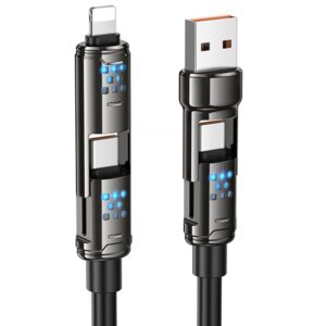 Дата кабель Hoco U143 Joy 4in1 USB to Lightning/Type-C to Type-C 240W (1.2m)