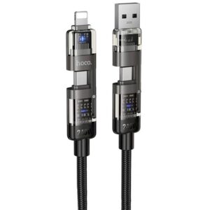 Дата кабель Hoco U151 Goldsmith 4in1 Type-C to USB/Type-C to Lightning 240W (1.2m)