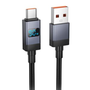 Дата кабель Hoco X118 Generous with display USB to Type-C 5A (1m)